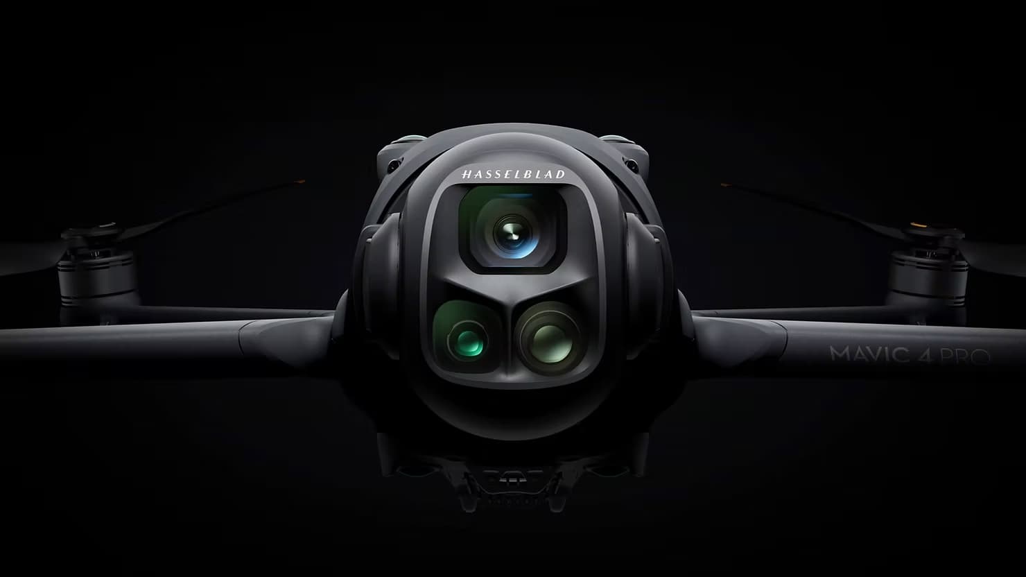 A DJI Mavic drone hovering against a clean background.